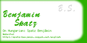 benjamin spatz business card